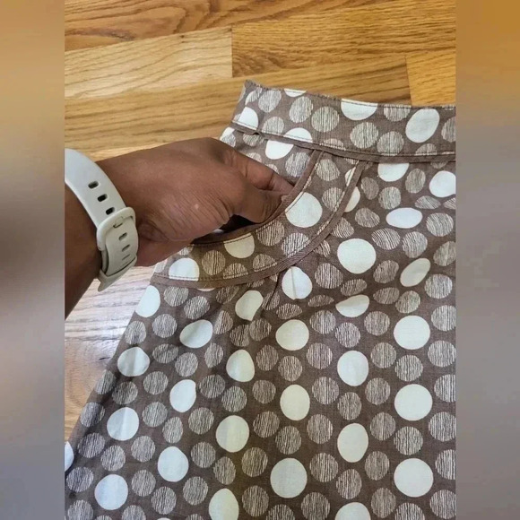 Boden Polka Dots Linen Fully Lined A-Line Skirt(8) - Picture 3 of 8